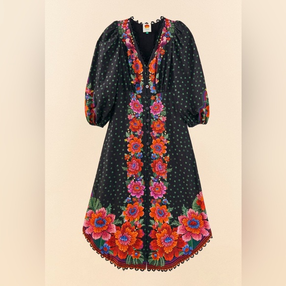 FARM Rio Black Floral Maxi Dress - Picture 2 of 11